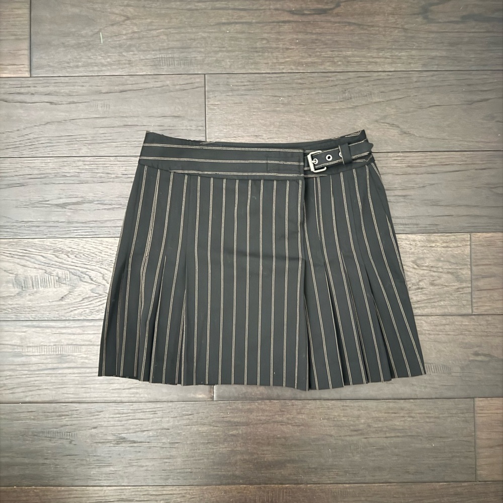 Express Black Striped Mini Skirt